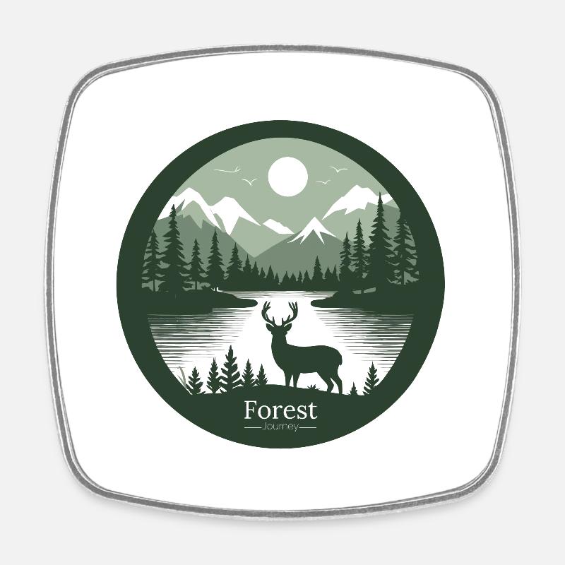 Forest Journey - Square fridge magnet - white