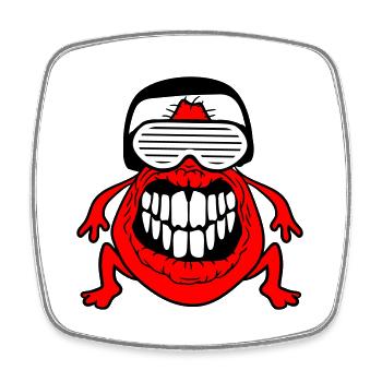 DJ Horror Monster Alien Alien Party Music - Square fridge magnet - white - Front