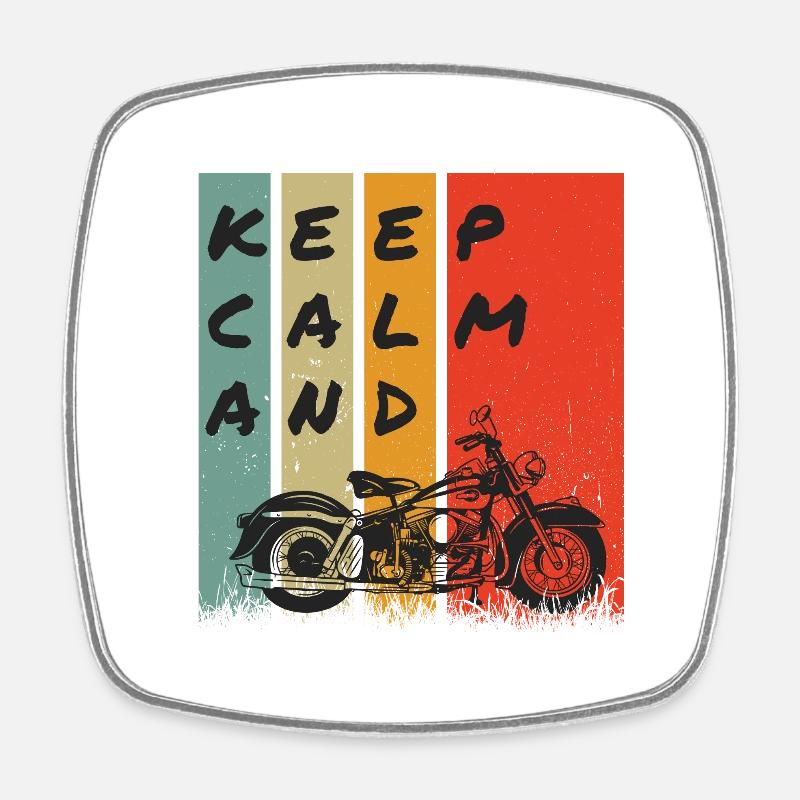 KEEP CALM AND RIDE! - Square fridge magnet - white
