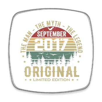 Anniversaire Original 2017 - Cadeau Septembre 2017 - Magnet carré - blanc - Devant