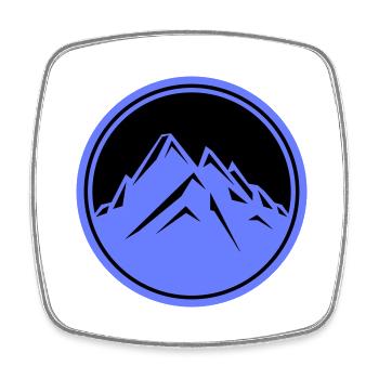 berge - Viereckiger Kühlschrankmagnet - Weiß - Vorne