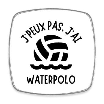 Je peux pas j ai waterpolo - Magnet carré - blanc - Devant