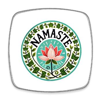 Namaste - Viereckiger Kühlschrankmagnet - Weiß - Vorne
