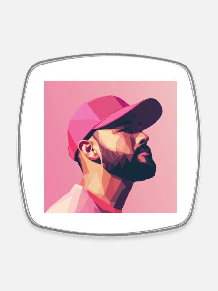 Pink - Viereckiger Kühlschrankmagnet - Weiß