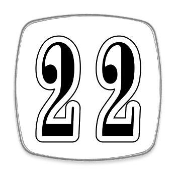 22 Number symbol - Square fridge magnet - white - Front