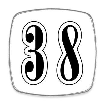 38 Number symbol - Square fridge magnet - white - Front