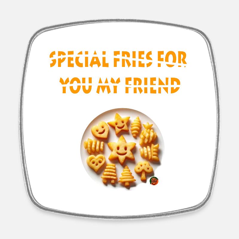 SPECIAL FRIES - Square fridge magnet - white