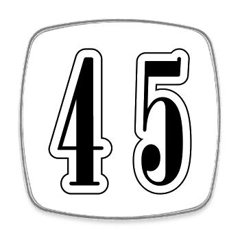 45 Zahl symbol - Viereckiger Kühlschrankmagnet - Weiß - Vorne