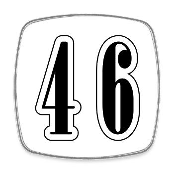 46 Number symbol - Square fridge magnet - white - Front