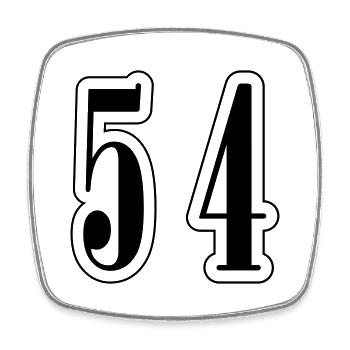 54 Number Symbol - Square fridge magnet - white - Front