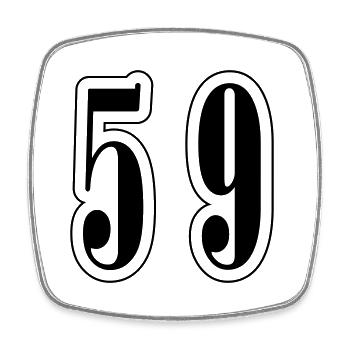 59 Symbole numérique - Magnet carré - blanc - Devant