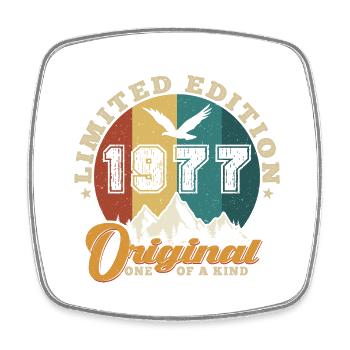 Original 1977 Vintage - 1977 Birthday Gift - Square fridge magnet - white - Front