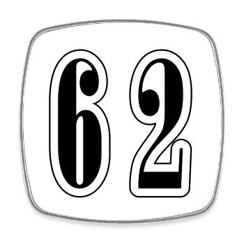 62 Number Symbol - Square fridge magnet - white - Front