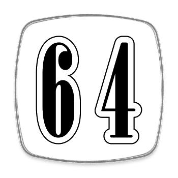 64 Symbole numérique - Magnet carré - blanc - Devant
