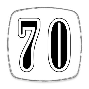 70 Number Symbol - Square fridge magnet - white - Front