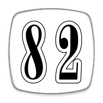 82 Symbole numérique - Magnet carré - blanc - Devant