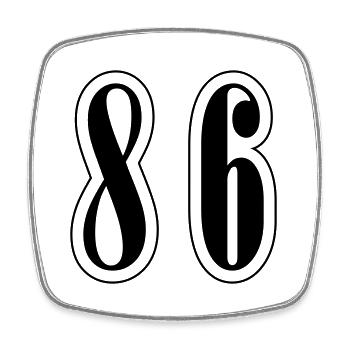 86 Number Symbol - Square fridge magnet - white - Front