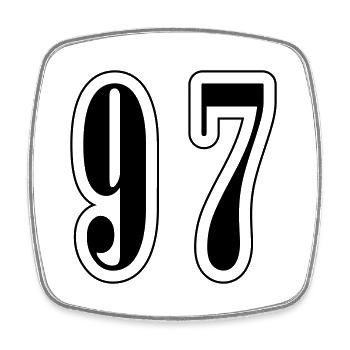 97 Symbole numérique - Magnet carré - blanc - Devant