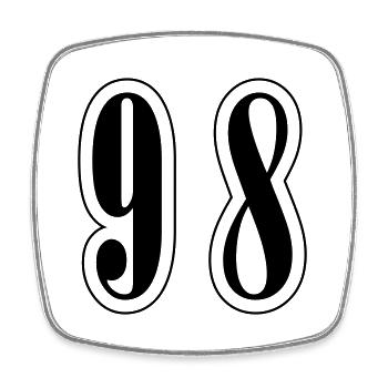 98 Number Symbol - Square fridge magnet - white - Front