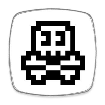 8bit cute skull - Square fridge magnet - white - Front