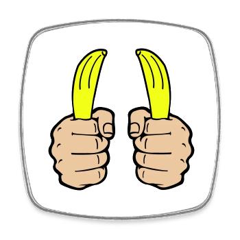 hände banane - Viereckiger Kühlschrankmagnet - Weiß - Vorne