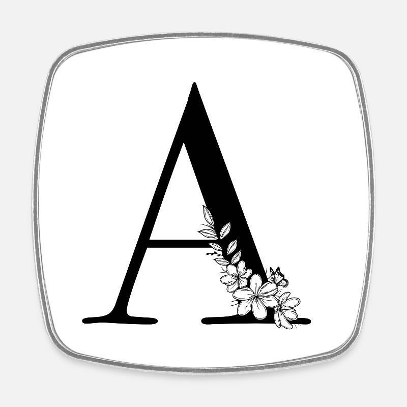 Letter A - Square fridge magnet - white