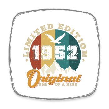 Original 1952 Vintage - 1952 Birthday Gift - Square fridge magnet - white - Front