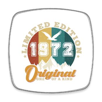 Original 1972 Vintage - Cadeau D’anniversaire 1972 - Magnet carré - blanc - Devant