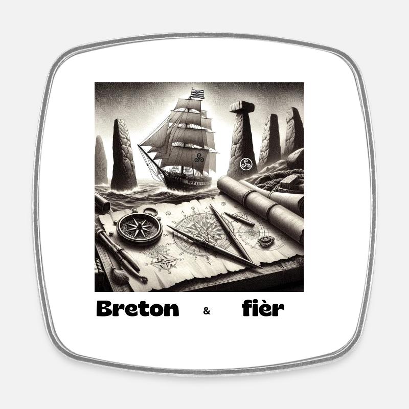 Proud Breton - Square fridge magnet - white