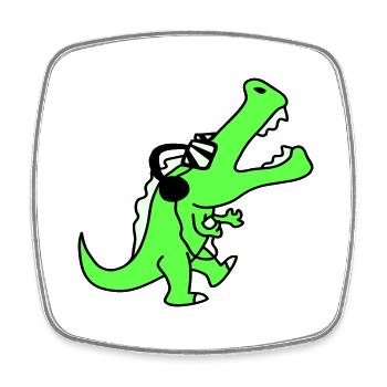 Crocodile DJ Cool Dino Party Club Musique Écouter Fun - Magnet carré - blanc - Devant