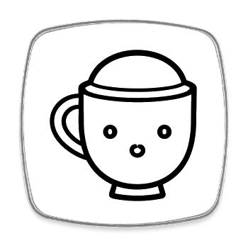 Kaffeebecher - Viereckiger Kühlschrankmagnet - Weiß - Vorne