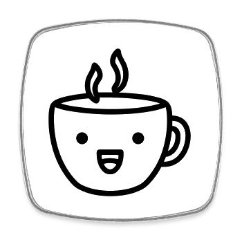 Mug de café - Magnet carré - blanc - Devant