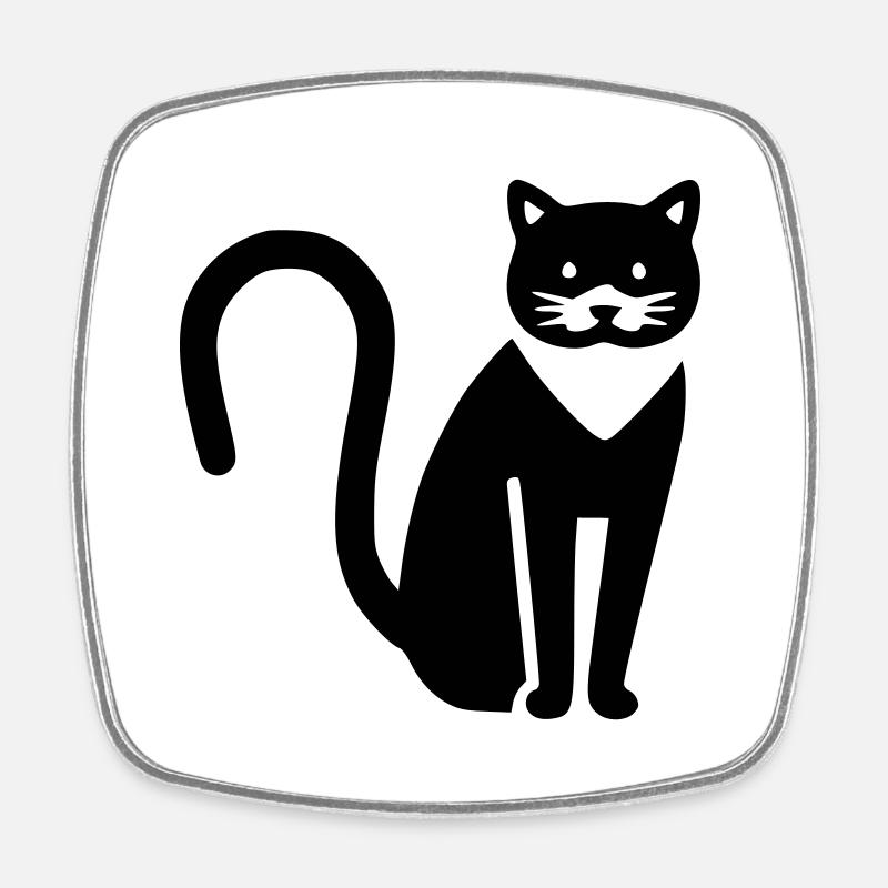 Katze - Viereckiger Kühlschrankmagnet - Weiß