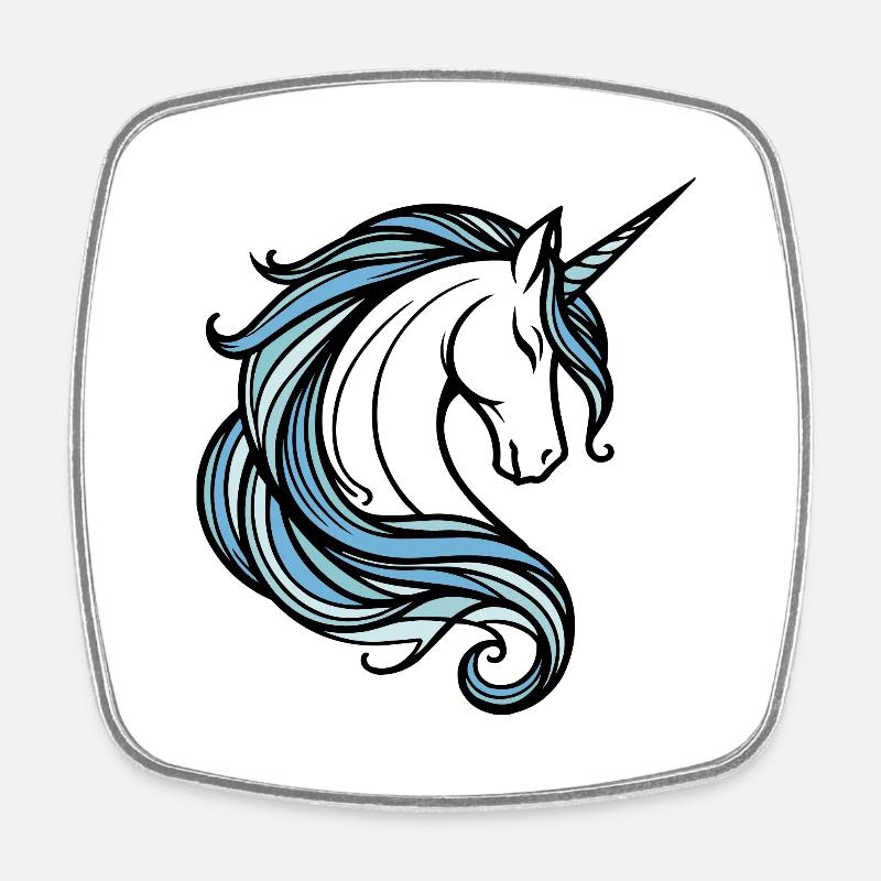 Unicorn - Square fridge magnet - white