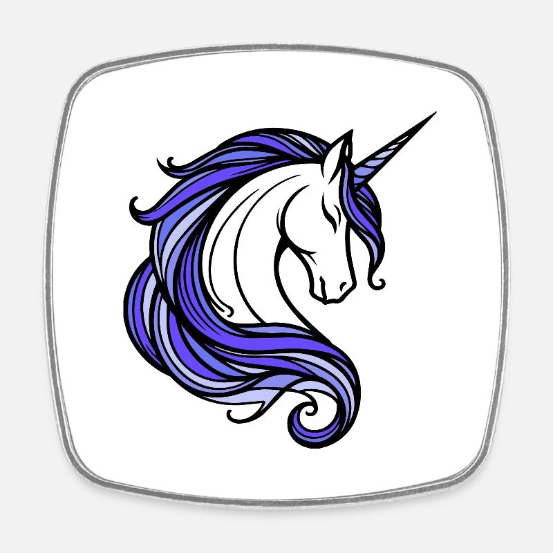Unicorn - Square fridge magnet - white
