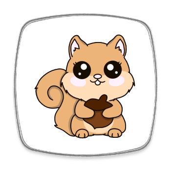 Squirrel - Square fridge magnet - white - Front