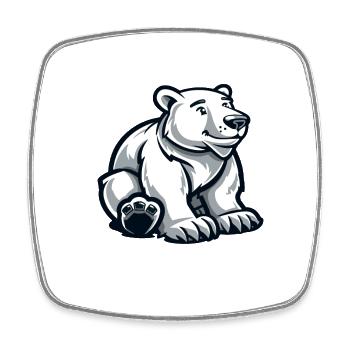 polar bear - Square fridge magnet - white - Front