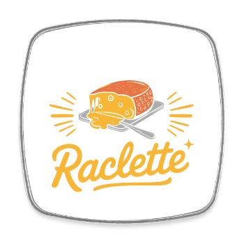 J'peux pas j'ai raclette - Magnet carré - blanc - Devant