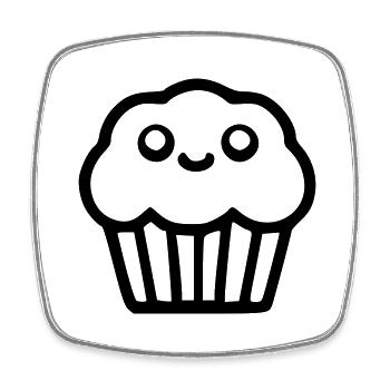 Süßer Muffin - Viereckiger Kühlschrankmagnet - Weiß - Vorne
