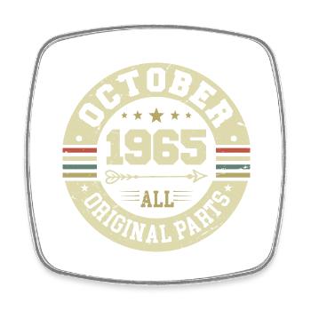Legendary since October 1965 Birthday October 1965 - Square fridge magnet - white - Front