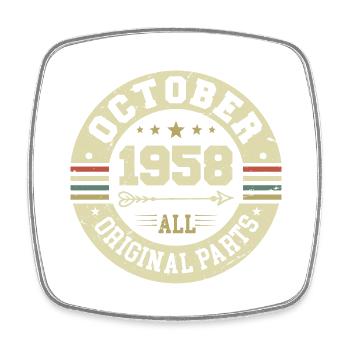 Legendary since October 1958 Birthday October 1958 - Square fridge magnet - white - Front
