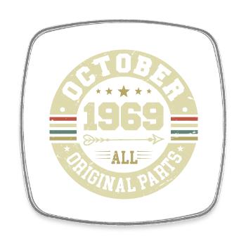 Legendary since October 1969 Birthday October 1969 - Square fridge magnet - white - Front
