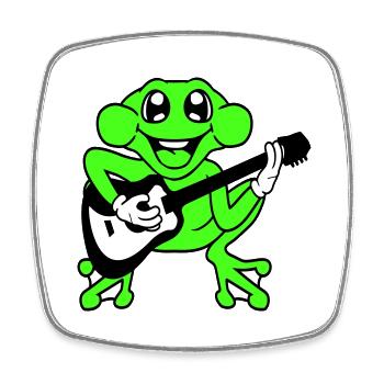 Frog Frog Plays Guitar Music Guitarist - Square fridge magnet - white - Front