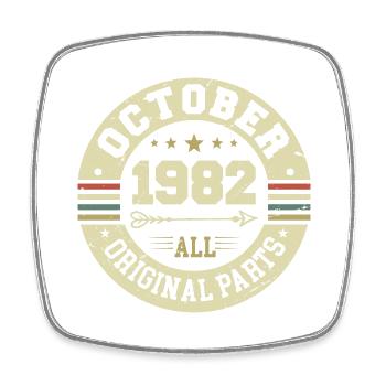 Legendary since October 1982 Birthday October 1982 - Square fridge magnet - white - Front