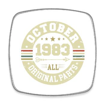 Legendary since October 1983 Birthday October 1983 - Square fridge magnet - white - Front