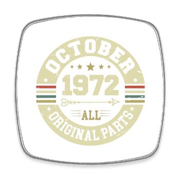 Legendär seit Oktober 1972 Geburtstag Oktober 1972 - Viereckiger Kühlschrankmagnet - Weiß - Vorne