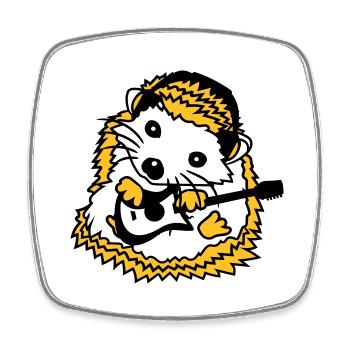 Sitzender Igel Spielt Süß Gitarre Musik Gitarrist - Viereckiger Kühlschrankmagnet - Weiß - Vorne