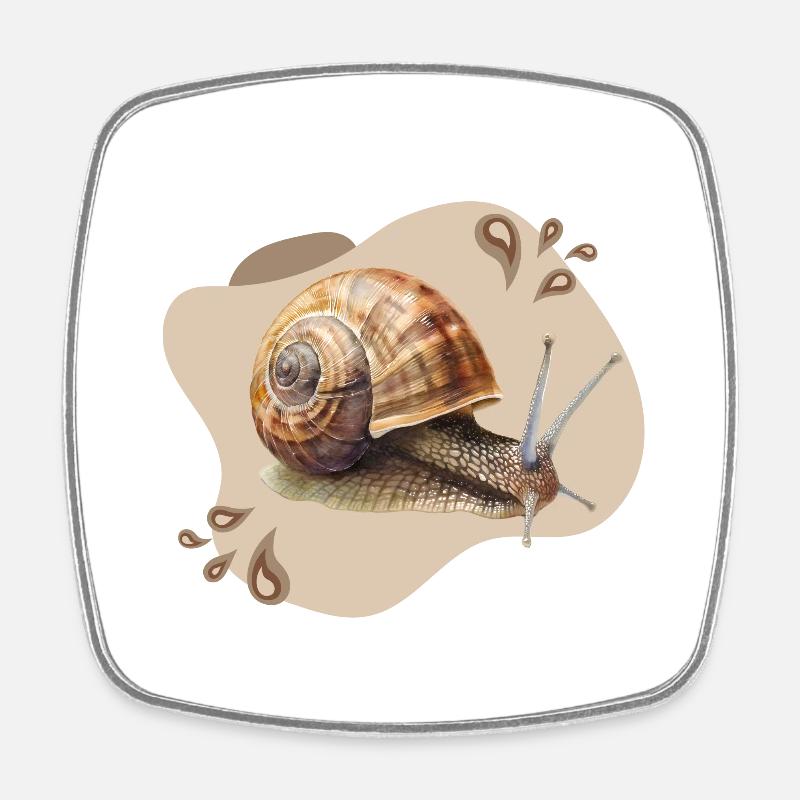 Snail - Square fridge magnet - white