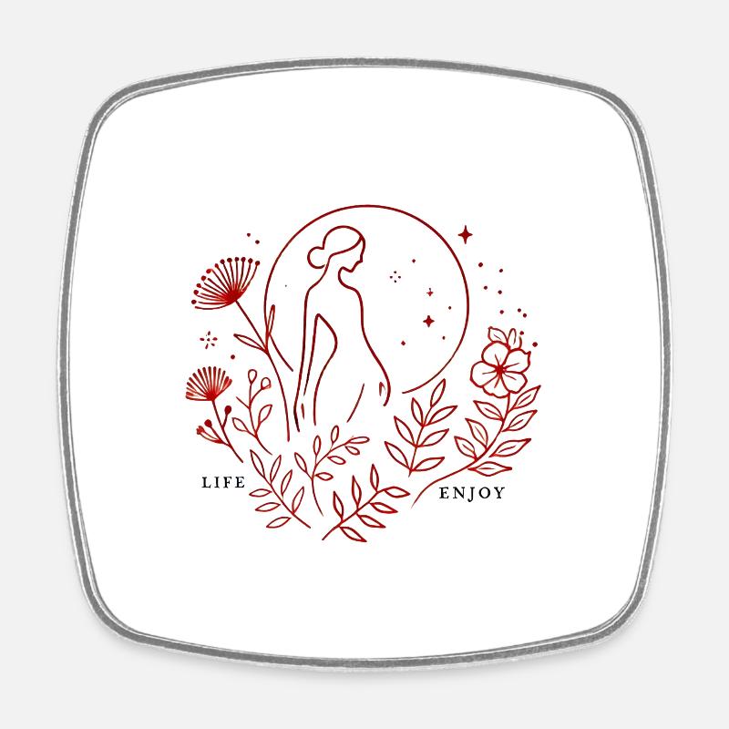 Flower Live - Square fridge magnet - white