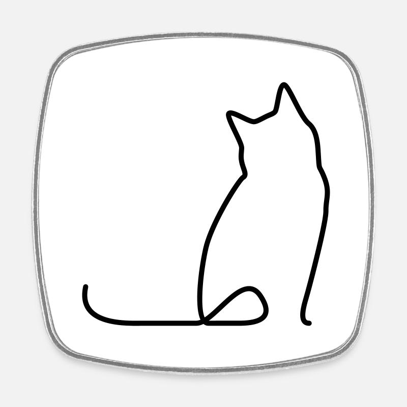 Katze 01 - Viereckiger Kühlschrankmagnet - Weiß
